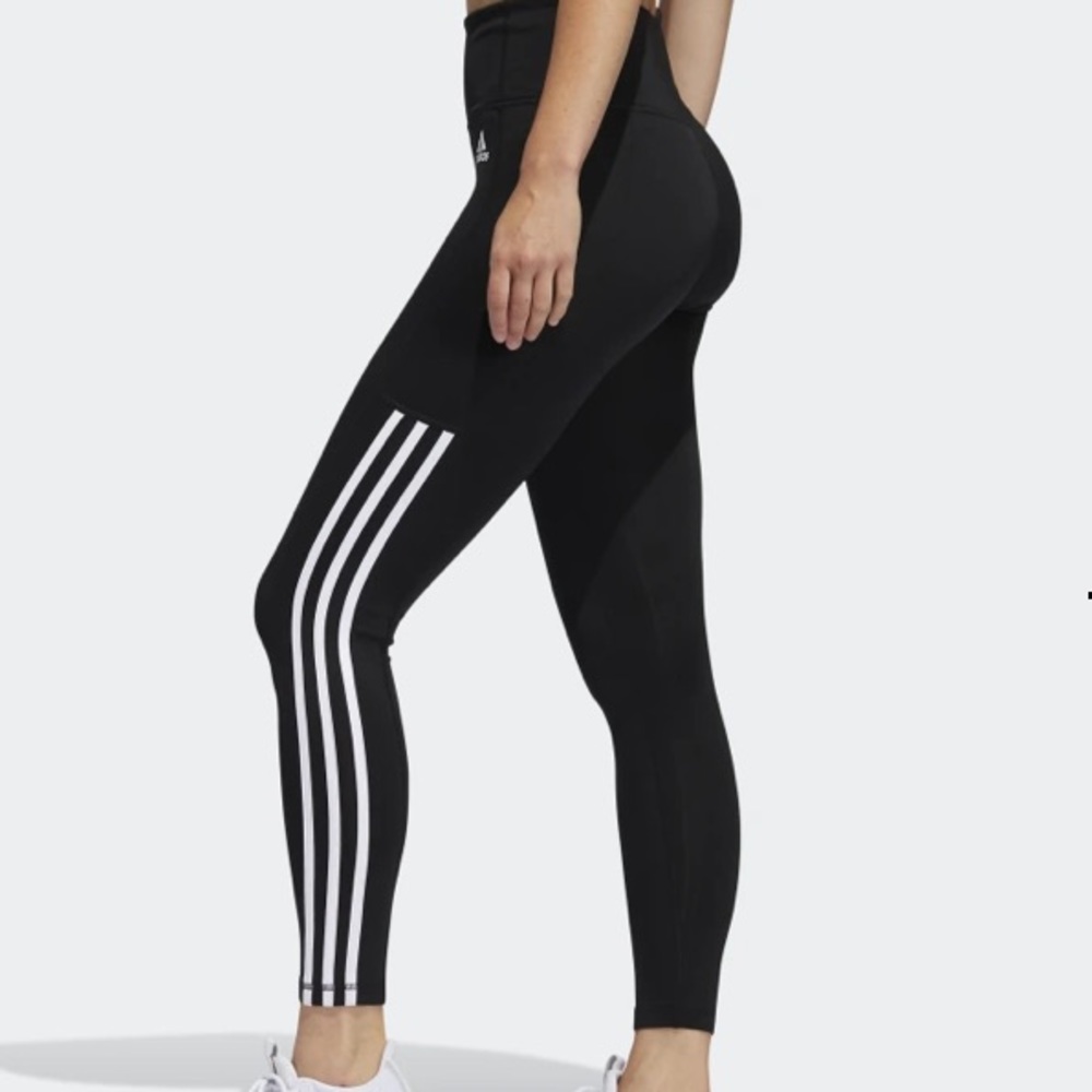 Adidas Charcoal 3 Stripe Leggings